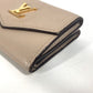 LOUIS VUITTON M69340 LVロゴ ポルトフォイユ・ロックミニ コンパクトウォレット 3つ折り財布 カーフレザー ユニセックス グレージュ ベージュ