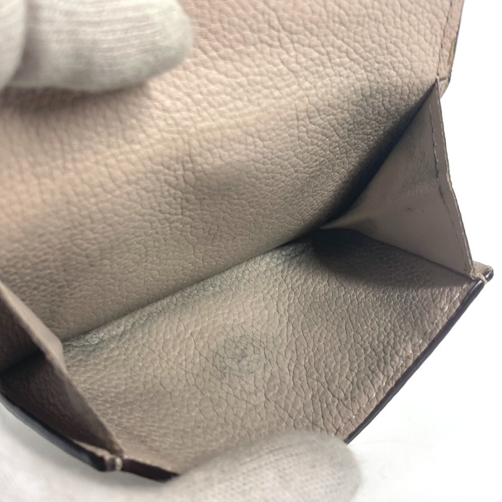 LOUIS VUITTON M69340 LVロゴ ポルトフォイユ・ロックミニ コンパクトウォレット 3つ折り財布 カーフレザー ユニセックス グレージュ ベージュ