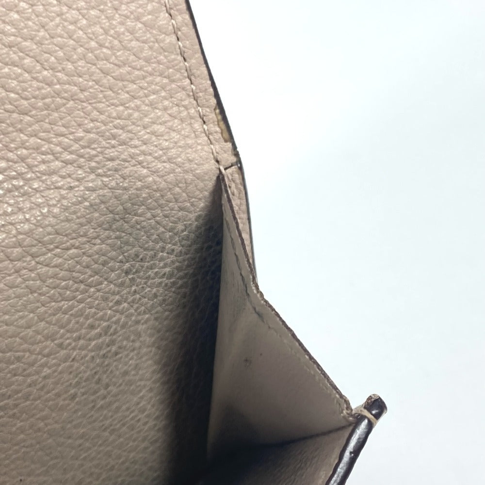 LOUIS VUITTON M69340 LVロゴ ポルトフォイユ・ロックミニ コンパクトウォレット 3つ折り財布 カーフレザー ユニセックス グレージュ ベージュ