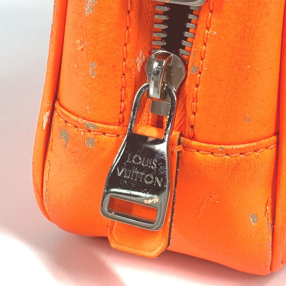 LOUIS VUITTON N23348 Damier Infini True Toilet Second Bag/Clutch/Makeup Pouch/Cosmetic Pouch in Damier Infini Leather, Unisex, Orange