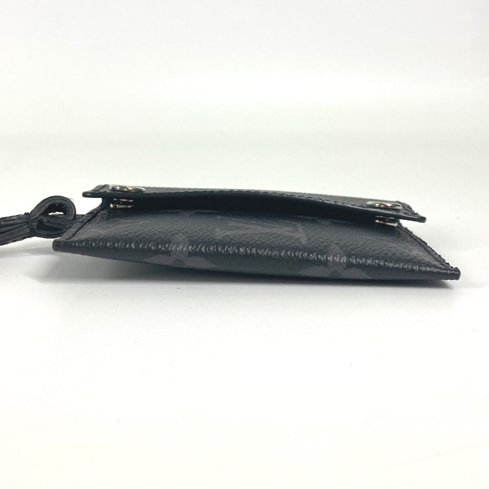LOUIS VUITTON M83155 Taiga Leather Porto Carte On Strap Wallet with Coin Purse and Strap, Card Case, Business Card Holder, Coin Case, Taiga Leather, Unisex, Black