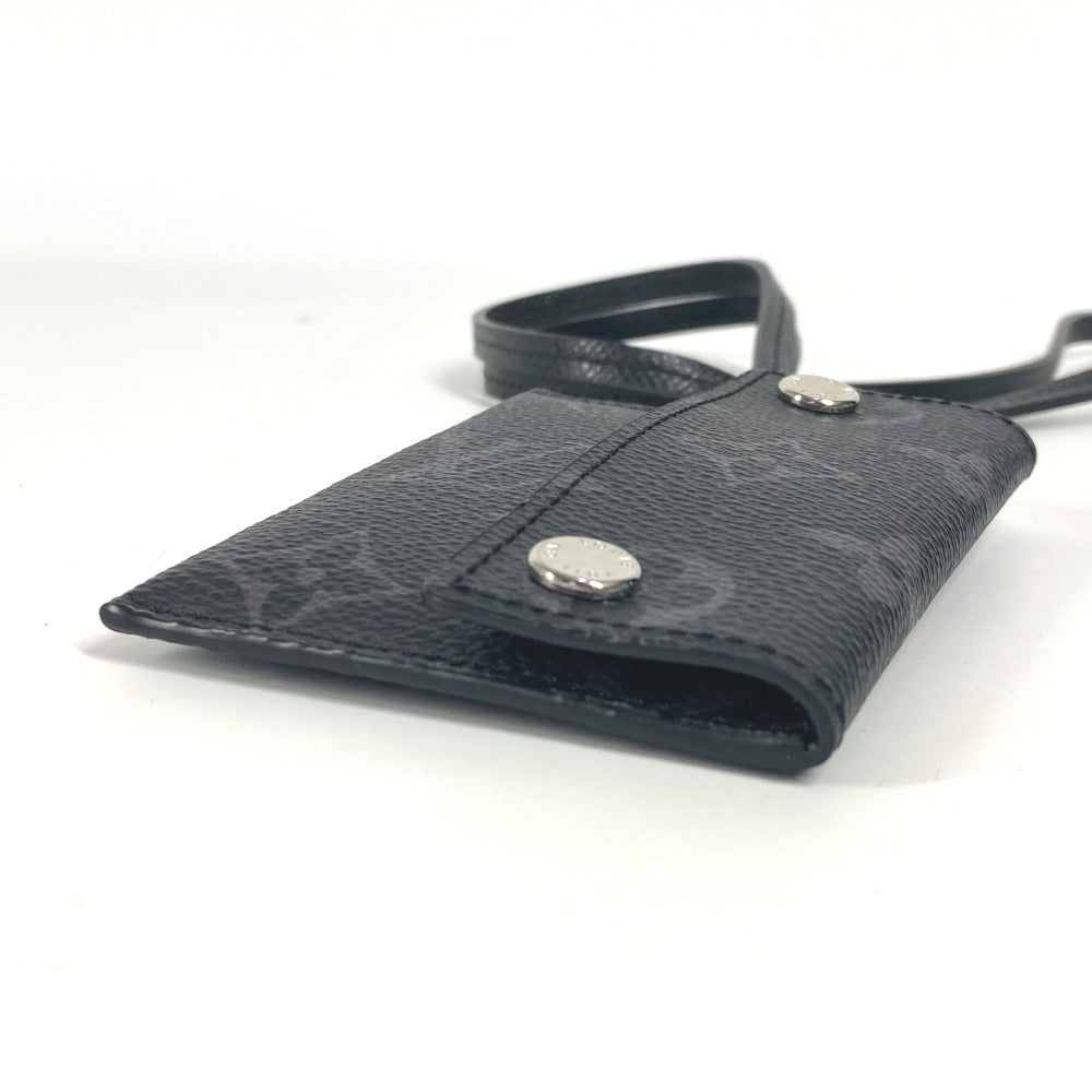 LOUIS VUITTON M83155 Taiga Leather Porto Carte On Strap Wallet with Coin Purse and Strap, Card Case, Business Card Holder, Coin Case, Taiga Leather, Unisex, Black