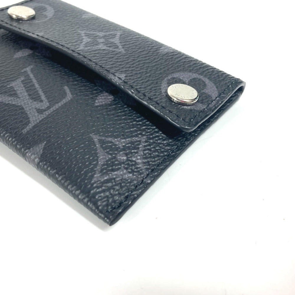 LOUIS VUITTON M83155 Taiga Leather Porto Carte On Strap Wallet with Coin Purse and Strap, Card Case, Business Card Holder, Coin Case, Taiga Leather, Unisex, Black