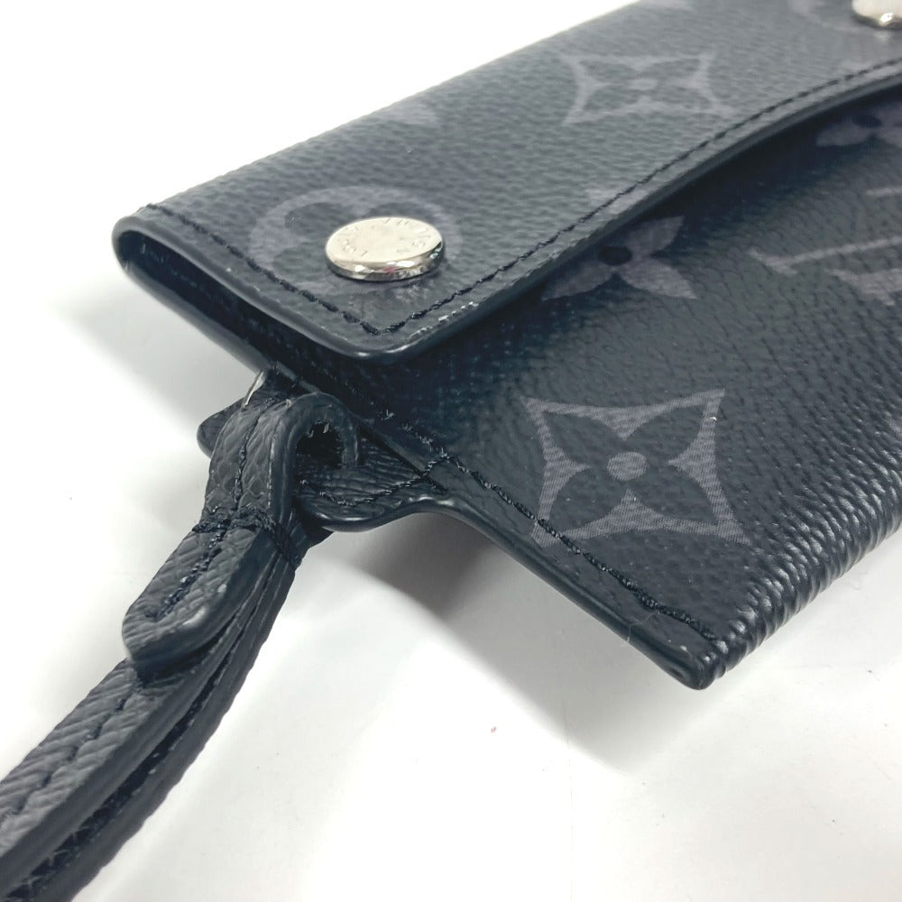 LOUIS VUITTON M83155 Taiga Leather Porto Carte On Strap Wallet with Coin Purse and Strap, Card Case, Business Card Holder, Coin Case, Taiga Leather, Unisex, Black