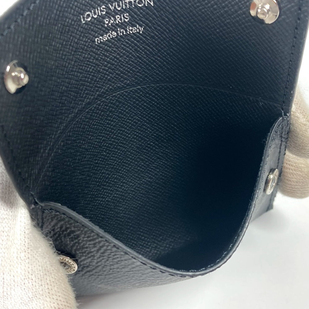 LOUIS VUITTON M83155 Taiga Leather Porto Carte On Strap Wallet with Coin Purse and Strap, Card Case, Business Card Holder, Coin Case, Taiga Leather, Unisex, Black