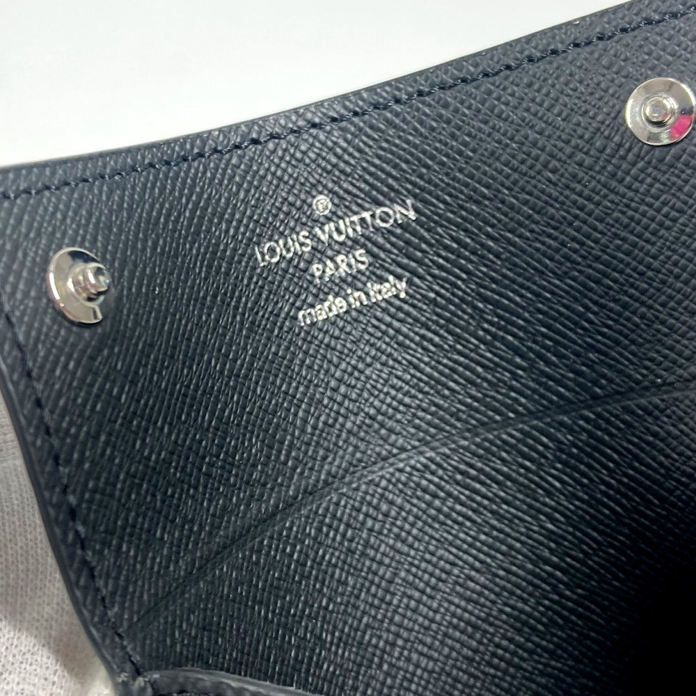 LOUIS VUITTON M83155 Taiga Leather Porto Carte On Strap Wallet with Coin Purse and Strap, Card Case, Business Card Holder, Coin Case, Taiga Leather, Unisex, Black