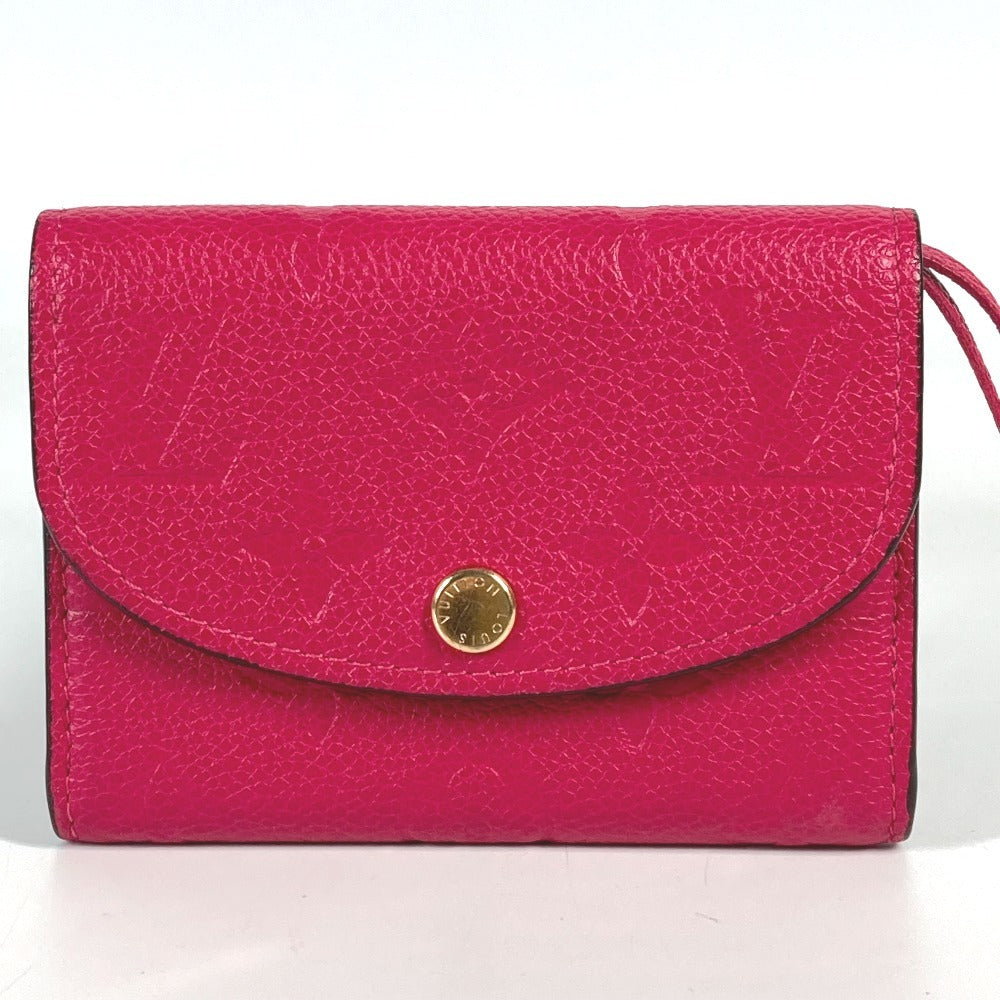 LOUIS VUITTON M81521 Monogram Empreinte Porte Monnaie Rosalie Compact Wallet, Bi-fold Wallet, Monogram Empreinte Leather, Women's, Rose Pondicherry Pink