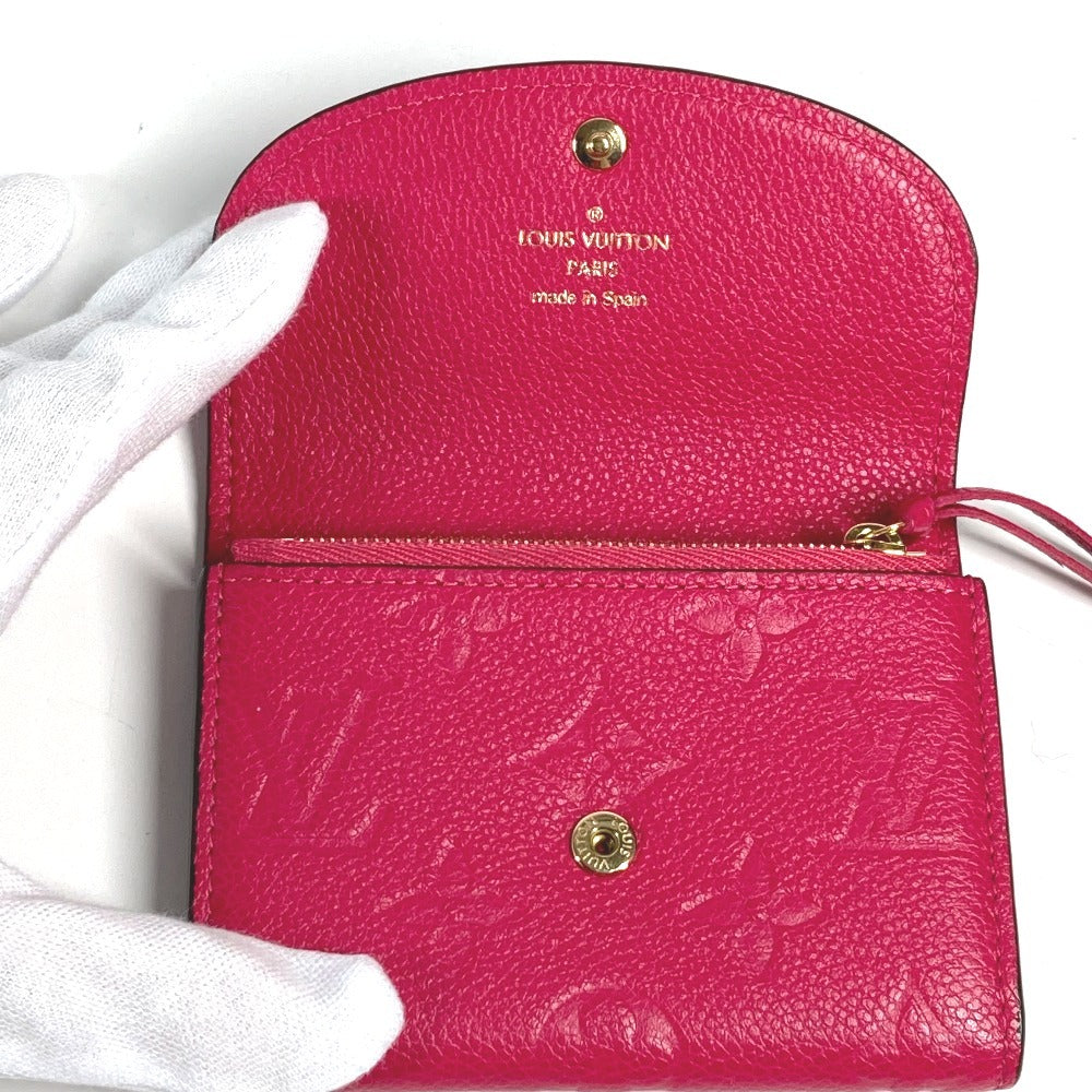 LOUIS VUITTON M81521 Monogram Empreinte Porte Monnaie Rosalie Compact Wallet, Bi-fold Wallet, Monogram Empreinte Leather, Women's, Rose Pondicherry Pink