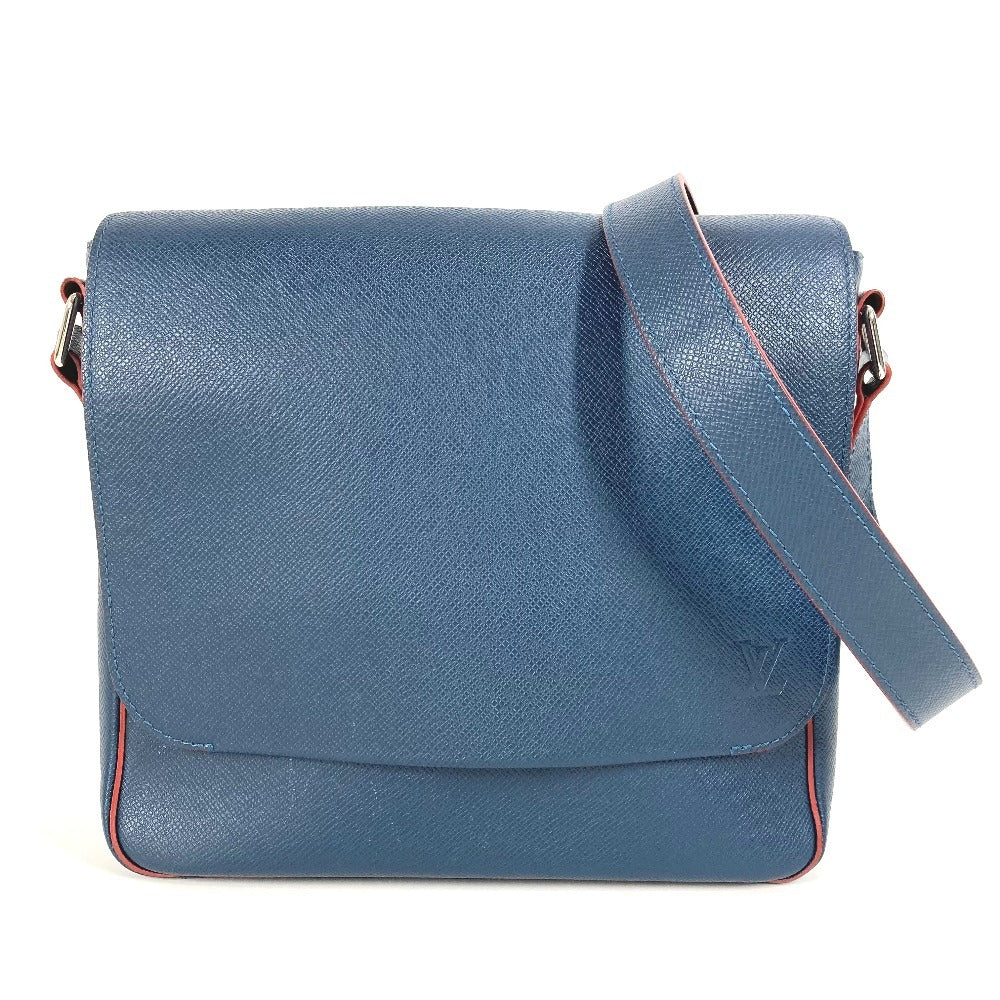 LOUIS VUITTON M30623 タイガ ロマンPM NM フラップ 斜め掛け メッセンジャーバッグ バイカラー ショルダーバッグ タイガレザー メンズ オセアン ネイビー