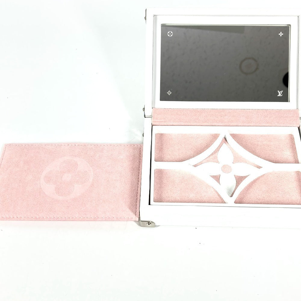LOUIS VUITTON GI0652 Monogram Mirrored Jewelry Box Trunk Accessories Leather Women's White