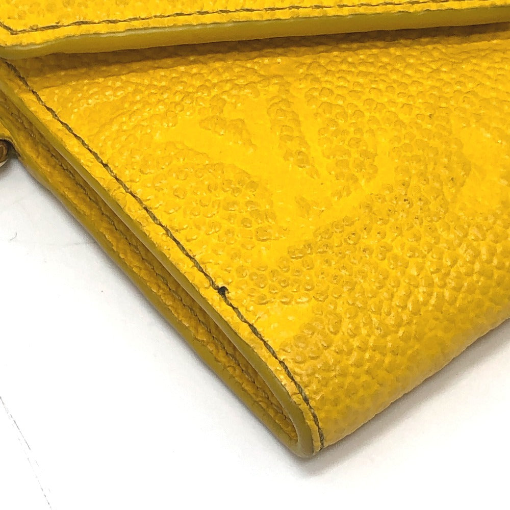 LOUIS VUITTON M14156 Portefeuille Victorine Trifold Wallet Monogram Empreinte Leather Women's Ginko Yellow Yellow