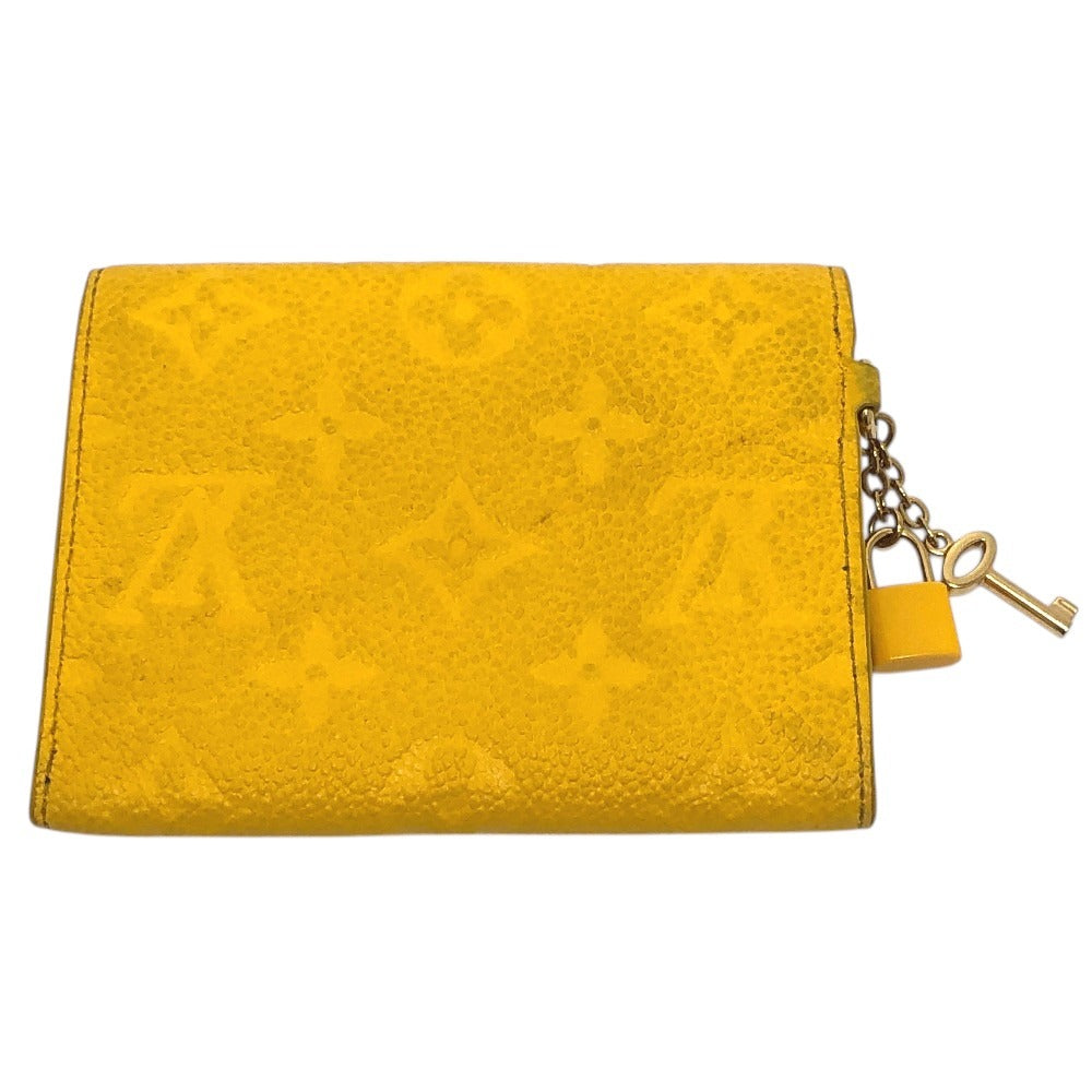 LOUIS VUITTON M14156 Portefeuille Victorine Trifold Wallet Monogram Empreinte Leather Women's Ginko Yellow Yellow