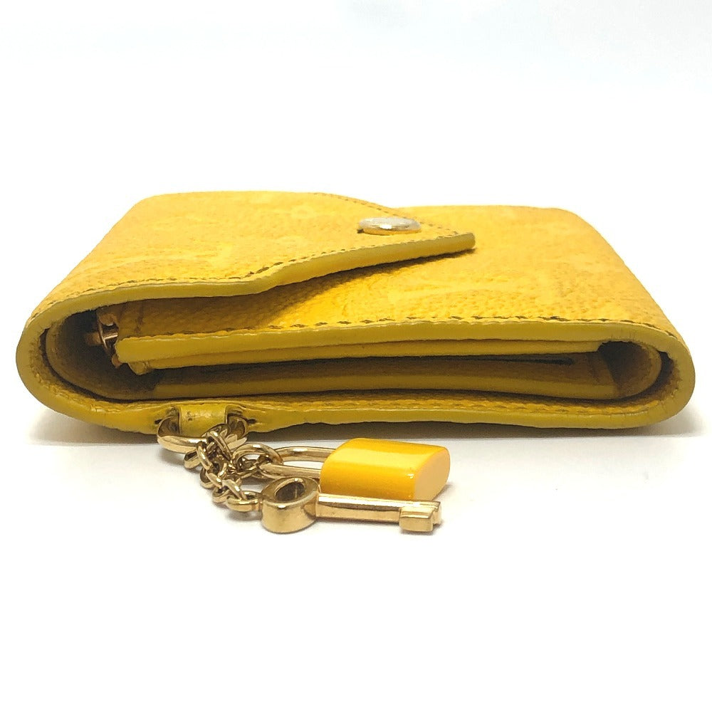 LOUIS VUITTON M14156 Portefeuille Victorine Trifold Wallet Monogram Empreinte Leather Women's Ginko Yellow Yellow