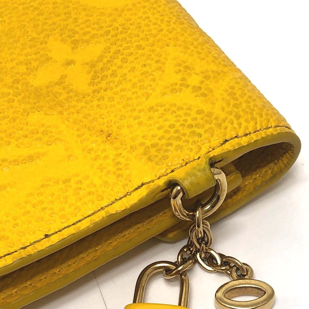 LOUIS VUITTON M14156 Portefeuille Victorine Trifold Wallet Monogram Empreinte Leather Women's Ginko Yellow Yellow