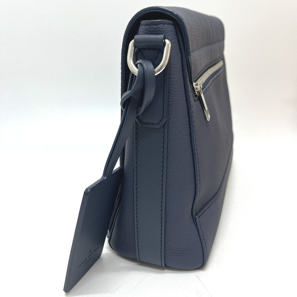 LOUIS VUITTON M23709 LVアエログラム テイクオフ メッセンジャー カバン バッグ 斜め掛け ショルダーバッグ レザー メンズ ブルー アトランティーク ブルー