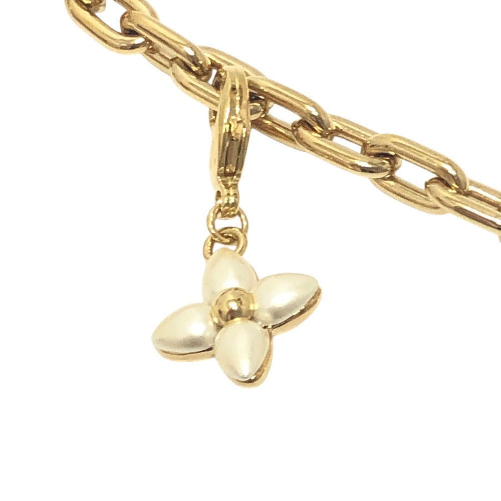 LOUIS VUITTON M02943 LV Heart Padlock Pearl ChainKey Holder Bag Charm Metal Gold Used