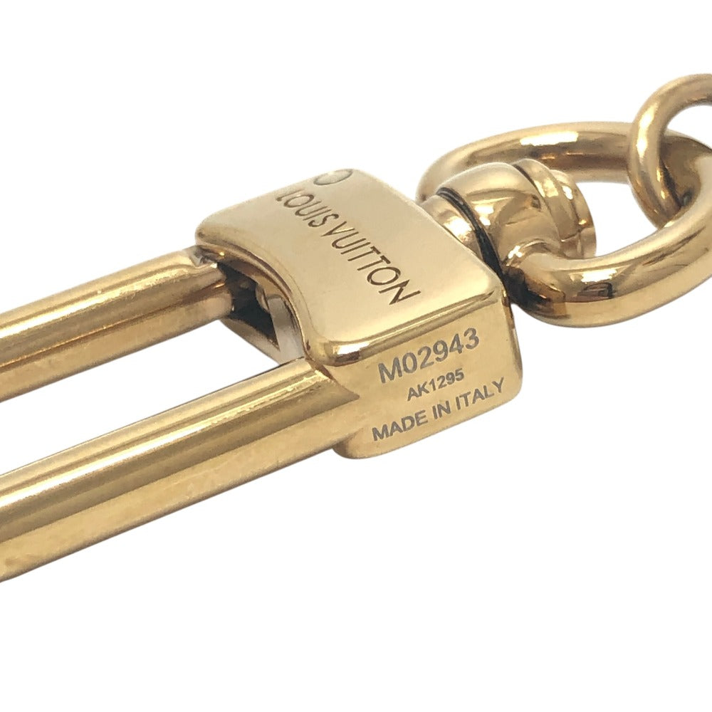 LOUIS VUITTON M02943 LV Heart Padlock Pearl ChainKey Holder Bag Charm Metal Gold Used