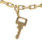 LOUIS VUITTON M02943 LV Heart Padlock Pearl ChainKey Holder Bag Charm Metal Gold Used