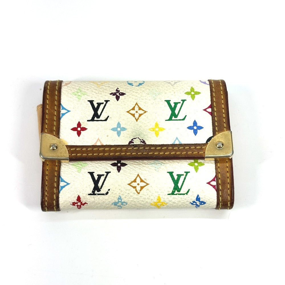 LOUIS VUITTON M92657 モノグラムマルチカラー ポルトモネ・プラ 財布 小銭入れ フラップ コインケース モノグラムマルチカラーキャンバス レディース ブロン ホワイト