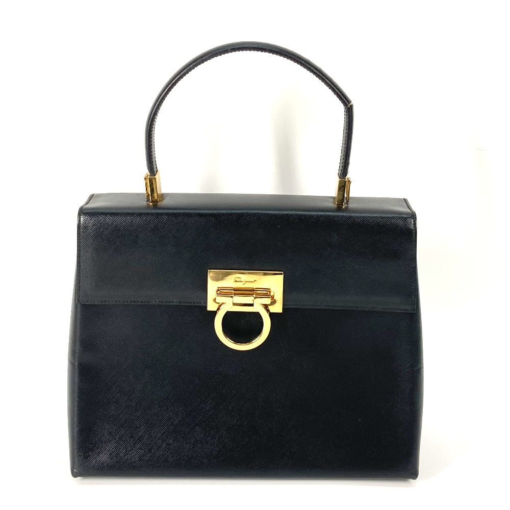 Salvatore Ferragamo AF-21 2WAY ガンチーニ カバン ショルダーバッグ ハンドバッグ レザー レディース ブラック