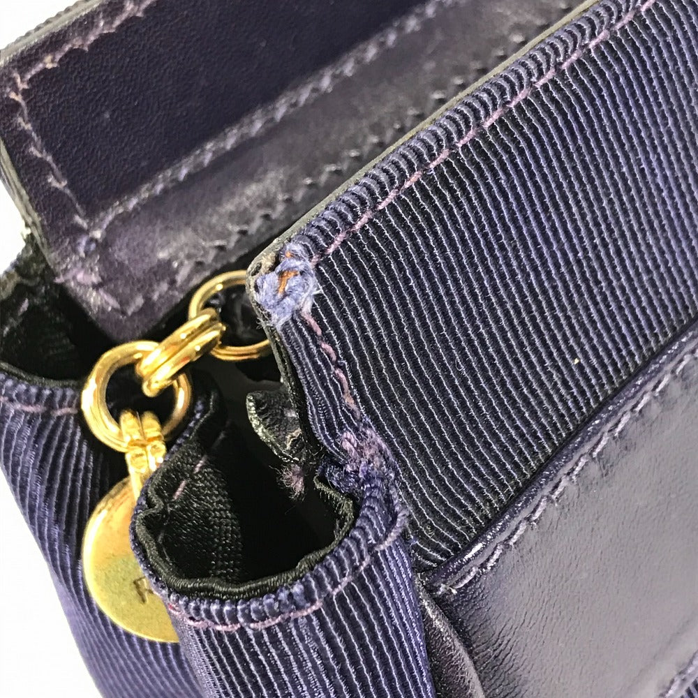 Salvatore Ferragamo ヴァラ リボン りぼん メイクポーチ 化粧ポーチ ポーチ ナイロン レディース ブルー