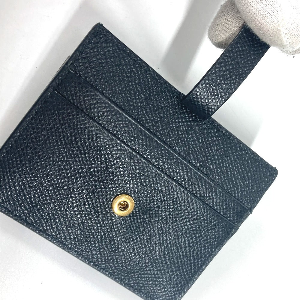 Salvatore Ferragamo wallet, coin purse, crossbody pouch, Gancini logo, card and coin case with chain, business card holder, coin case, leather, women's, black