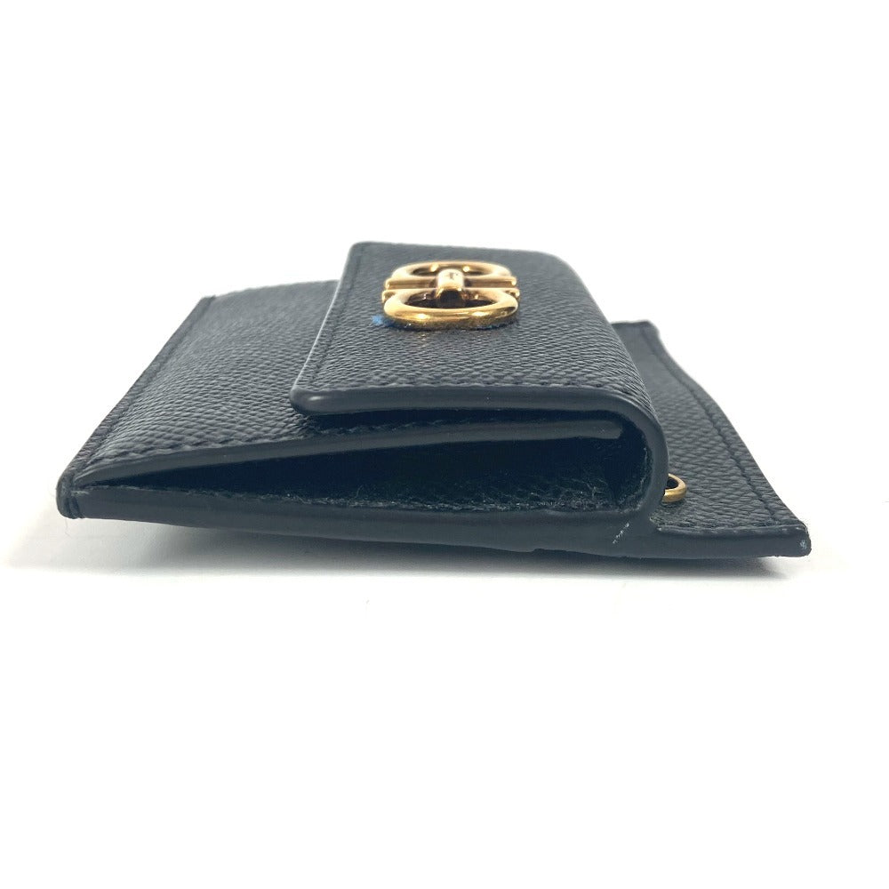 Salvatore Ferragamo wallet, coin purse, crossbody pouch, Gancini logo, card and coin case with chain, business card holder, coin case, leather, women's, black
