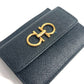 Salvatore Ferragamo wallet, coin purse, crossbody pouch, Gancini logo, card and coin case with chain, business card holder, coin case, leather, women's, black