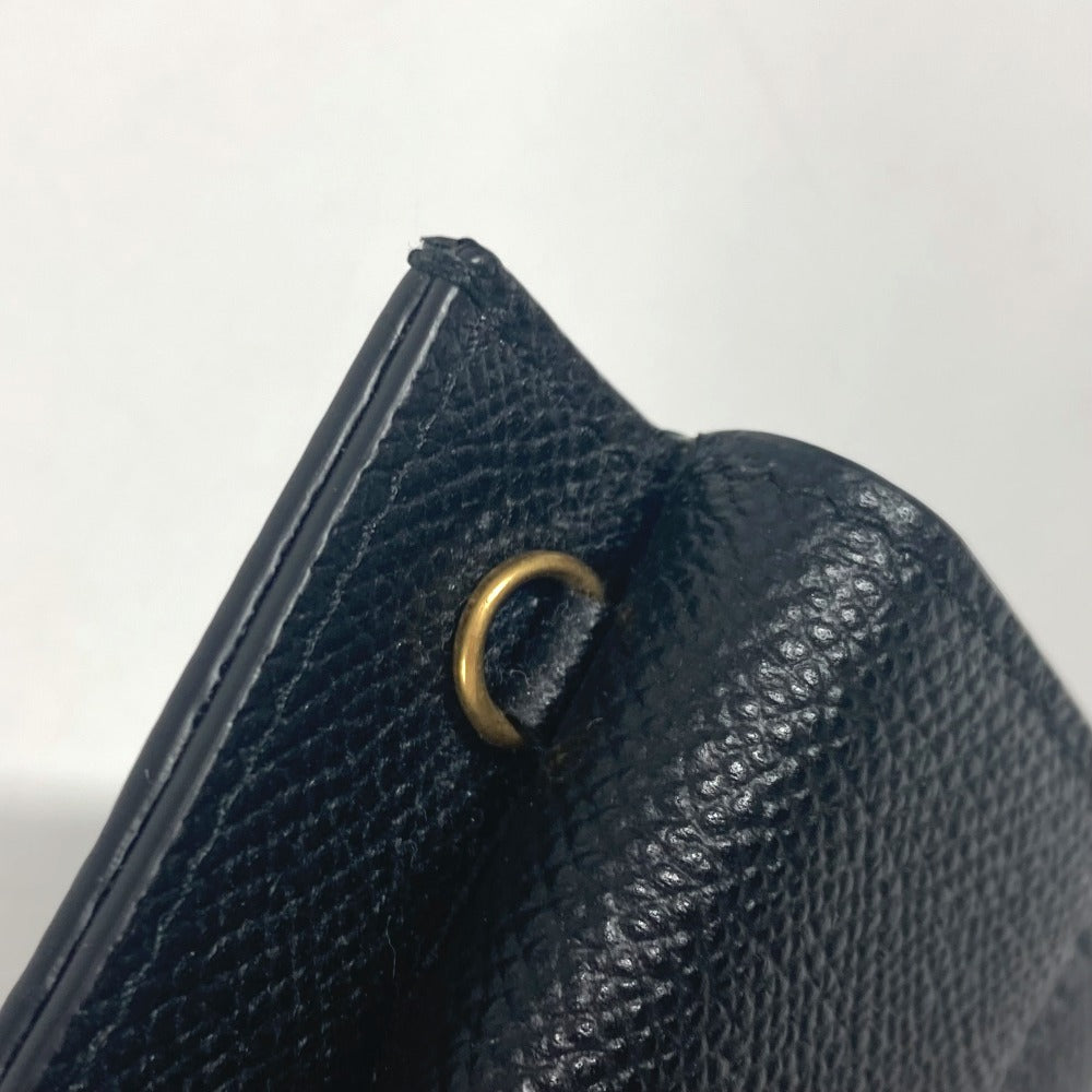 Salvatore Ferragamo wallet, coin purse, crossbody pouch, Gancini logo, card and coin case with chain, business card holder, coin case, leather, women's, black