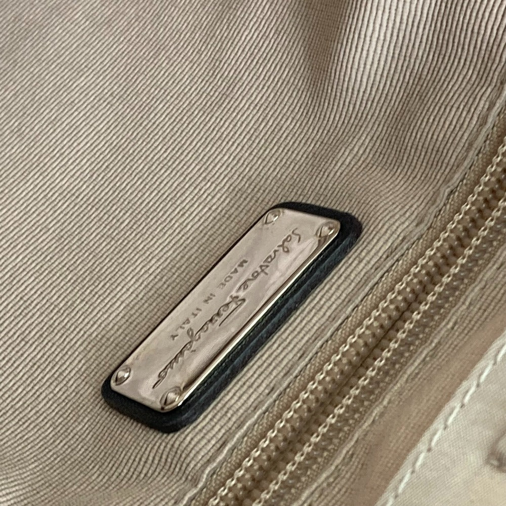 Salvatore Ferragamo 靴 斜め掛け ヴァラ リボン パンプスデザイン スパンコール 2WAY カバン ハンドバッグ ショルダーバッグ ナイロン/レザー レディース ブラック