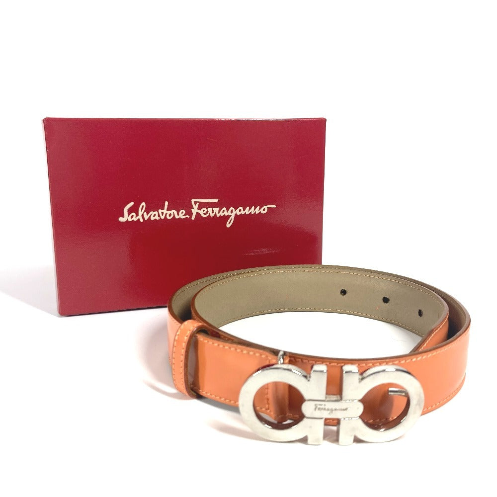 Salvatore Ferragamo ガンチーニ ロゴ バックル アクセサリー ズボン用ベルト ベルト レザー レディース オレンジ