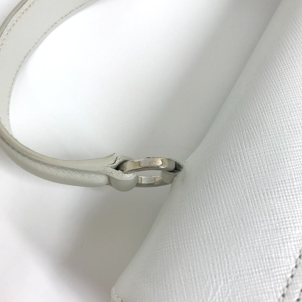 Salvatore Ferragamo Gancini 2-Way Crossbody Handbag in White Leather