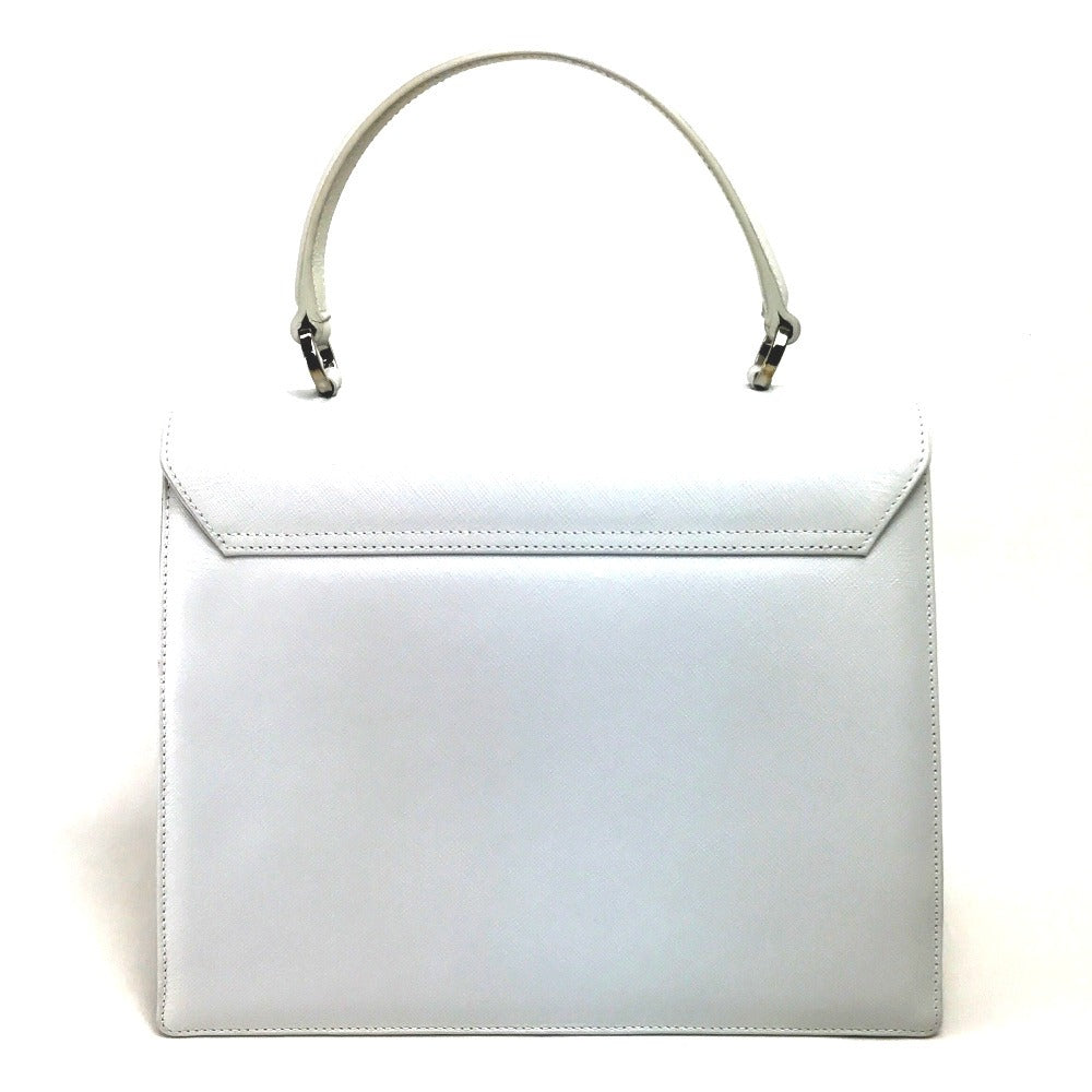 Salvatore Ferragamo Gancini 2-Way Crossbody Handbag in White Leather