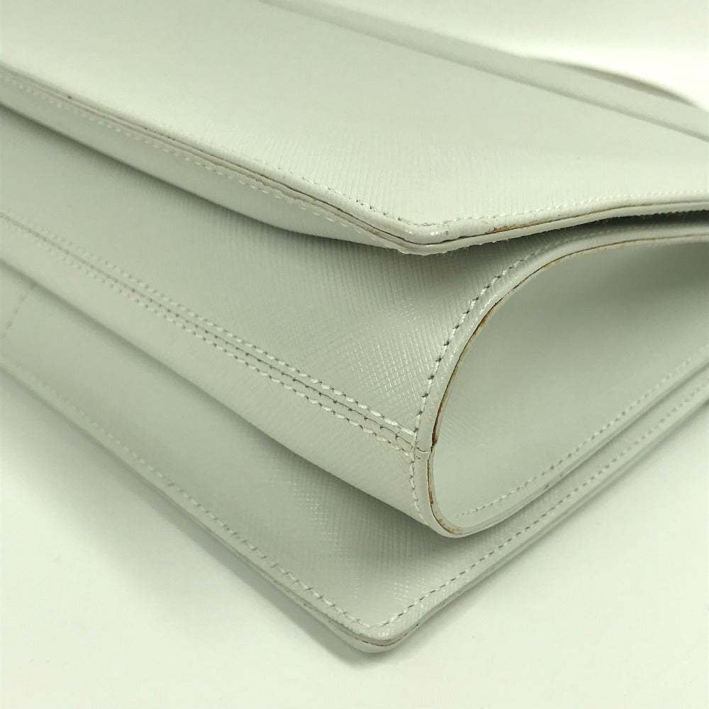 Salvatore Ferragamo Gancini 2-Way Crossbody Handbag in White Leather