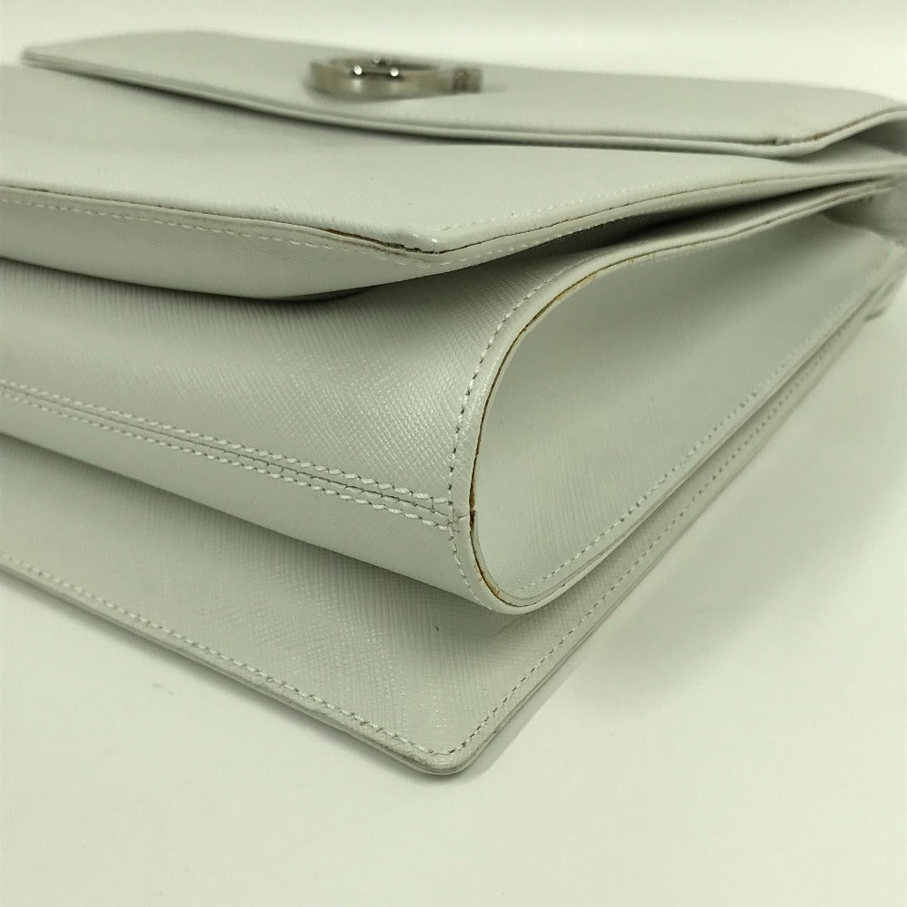 Salvatore Ferragamo Gancini 2-Way Crossbody Handbag in White Leather