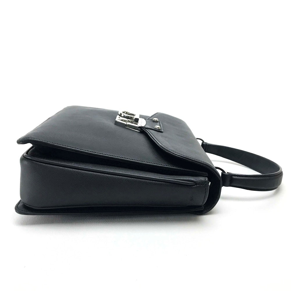 Salvatore Ferragamo Gancini Shoulder Bag, Handbag, Leather, Women's, Black