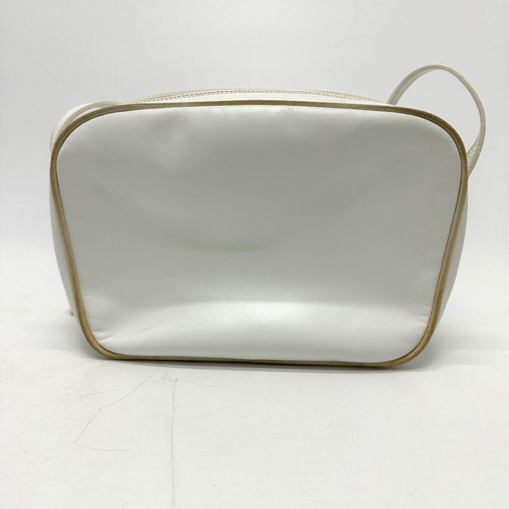 Salvatore Ferragamo BA214183 Vara Ribbon Shoulder Bag in White Leather
