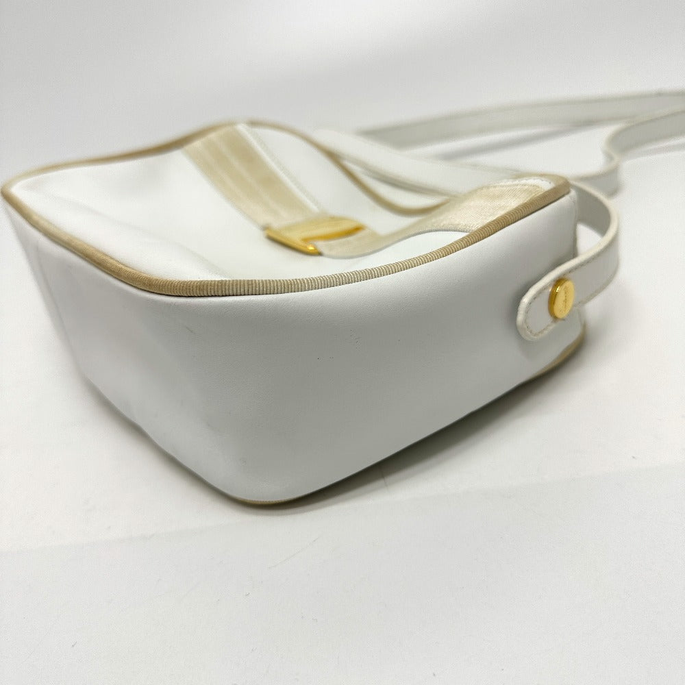 Salvatore Ferragamo BA214183 Vara Ribbon Shoulder Bag in White Leather