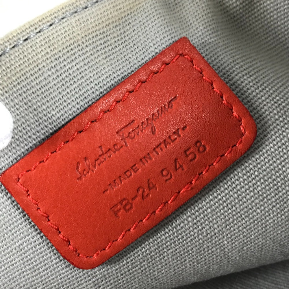 Salvatore Ferragamo バイカラー ロゴ カバン ポーチ クラッチバッグ レザー メンズ ブルー