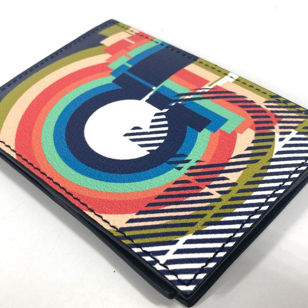 Salvatore Ferragamo Logo Business Card Holder, Pass Case, Card Case, Leather, Unisex, Multicolor