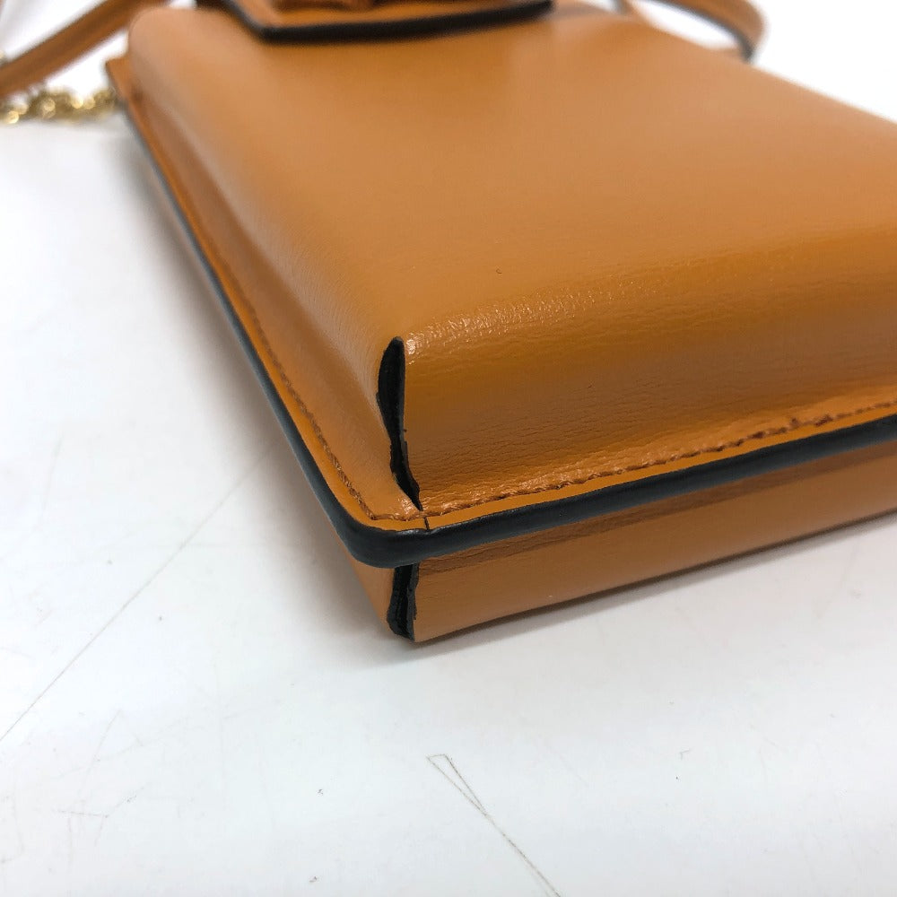 Salvatore Ferragamo 斜め掛け チェーン カバン ポーチ ヴァラ フォンケース 携帯ケース ショルダーバッグ レザー レディース オレンジブラウン オレンジ