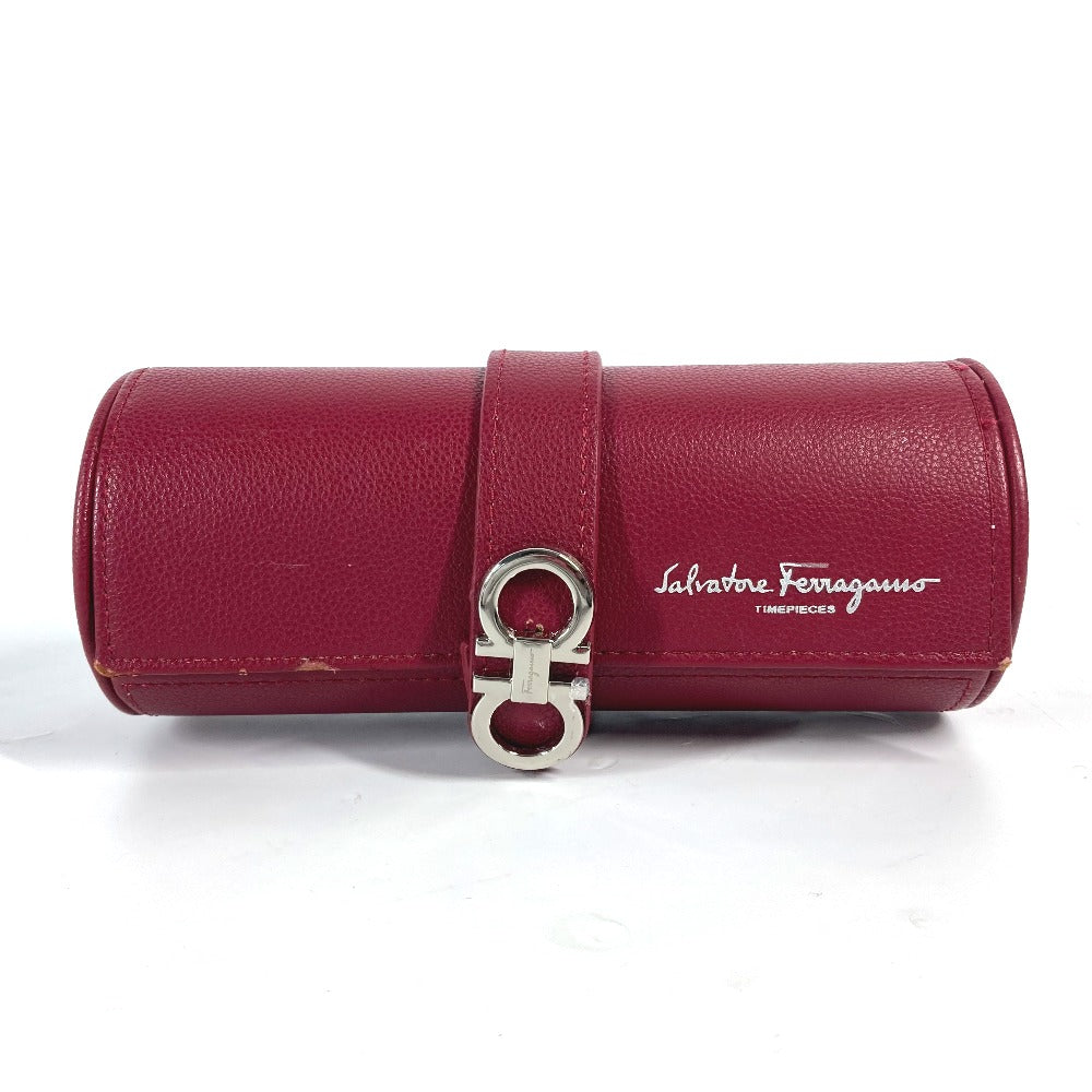 Salvatore Ferragamo ロゴ ウォッチケース 時計ケース ポーチ レザー メンズ レッド