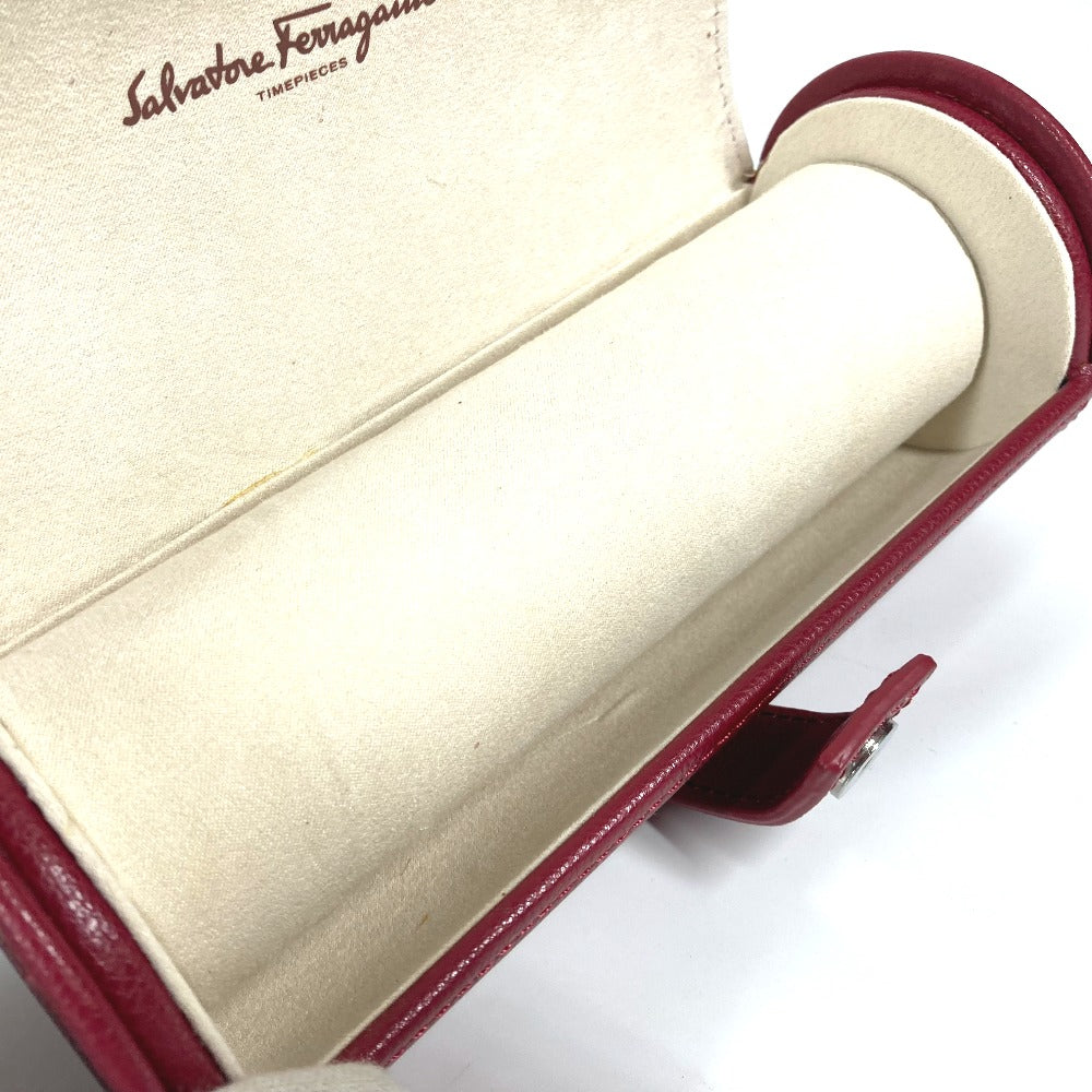 Salvatore Ferragamo ロゴ ウォッチケース 時計ケース ポーチ レザー メンズ レッド