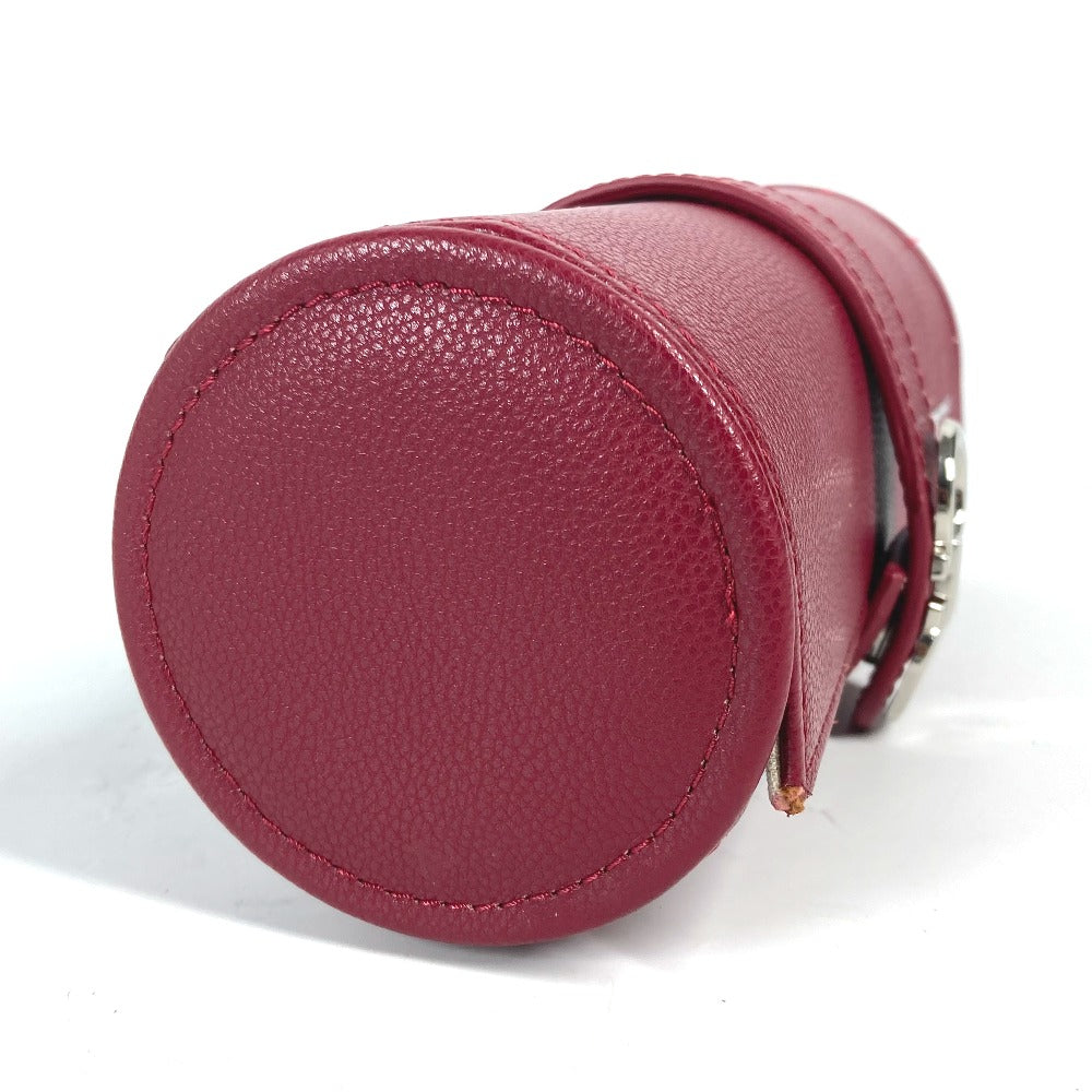 Salvatore Ferragamo ロゴ ウォッチケース 時計ケース ポーチ レザー メンズ レッド