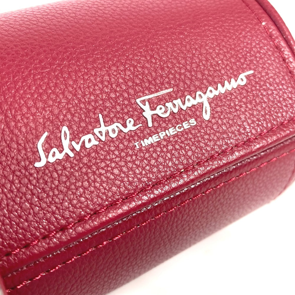 Salvatore Ferragamo ロゴ ウォッチケース 時計ケース ポーチ レザー メンズ レッド