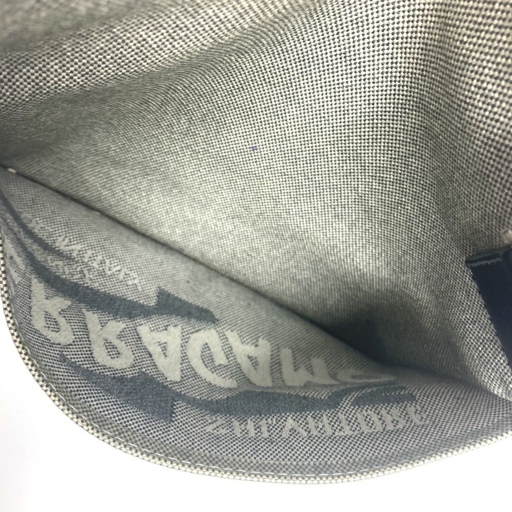 Salvatore Ferragamo ロゴ ポシェット カバン 斜め掛け ショルダーバッグ コーティングキャンバス ユニセックス グレー