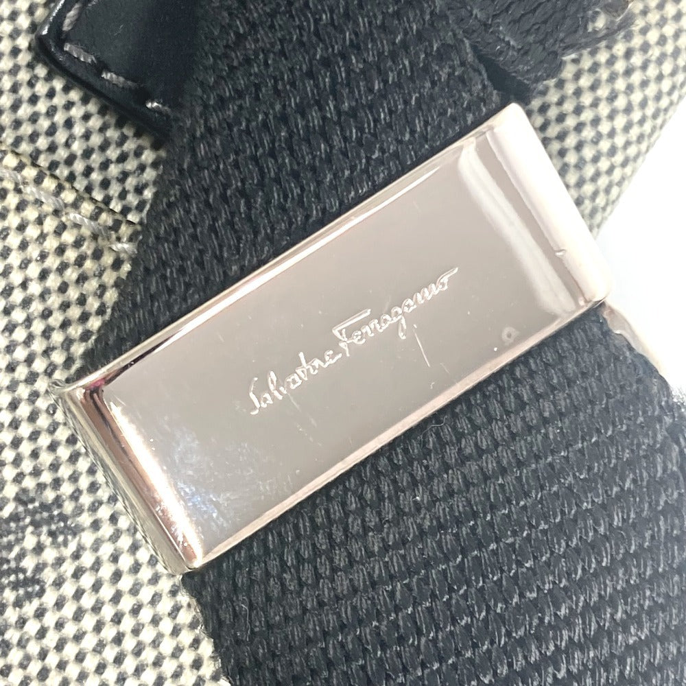 Salvatore Ferragamo ロゴ ポシェット カバン 斜め掛け ショルダーバッグ コーティングキャンバス ユニセックス グレー