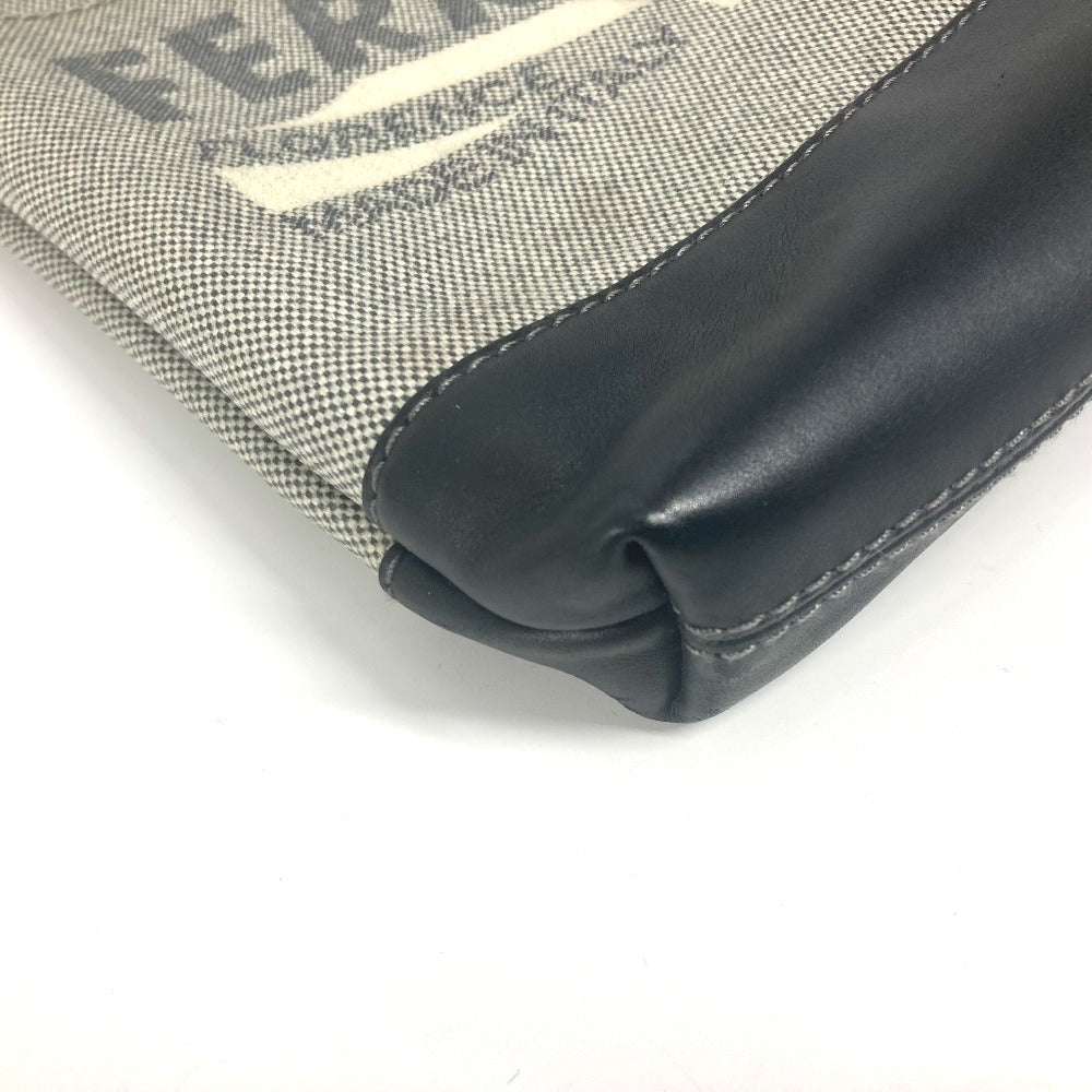 Salvatore Ferragamo ロゴ ポシェット カバン 斜め掛け ショルダーバッグ コーティングキャンバス ユニセックス グレー