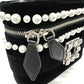 ROGER VIVIER RBWANMH70000LU クリスタル フェイクパール ヴァニティ ベルベット マイクロ 2WAY カバン 肩掛け バッグ ハンドバッグ サテン レディース ブラック