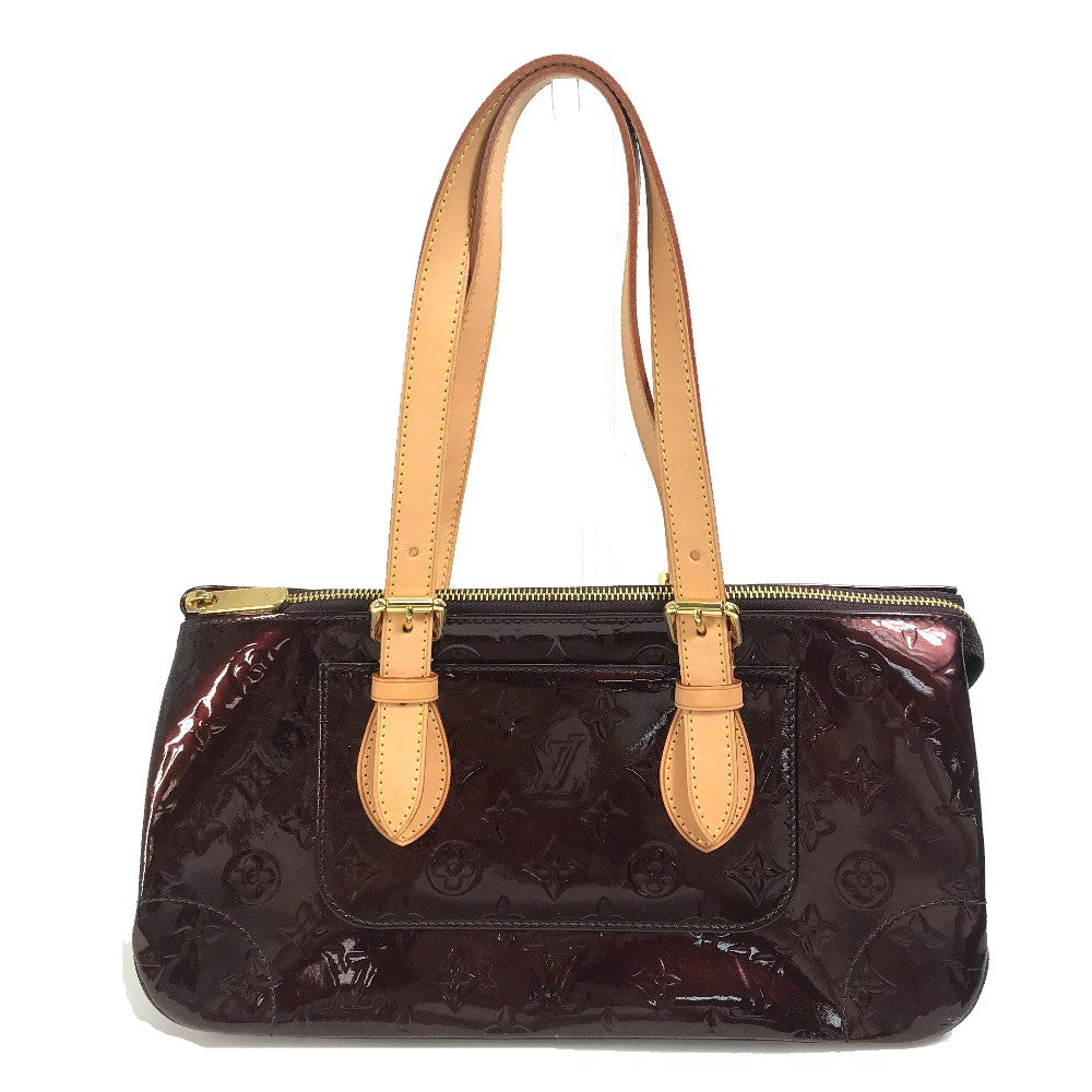 LOUIS VUITTON M93510 モノグラムヴェルニ ローズウッド アヴェニュー カバン 肩掛け ショルダーバッグ パテントレザー レディース アマラント ワインレッド